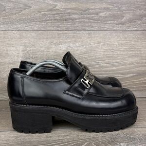 Bed Stu Black Patent Leather Women’s Sz 12 Chunky Y2K Grunge Oxford Loafers